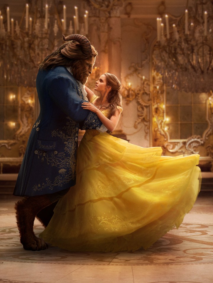 image of beast and belle dancing in beauty and the beast
